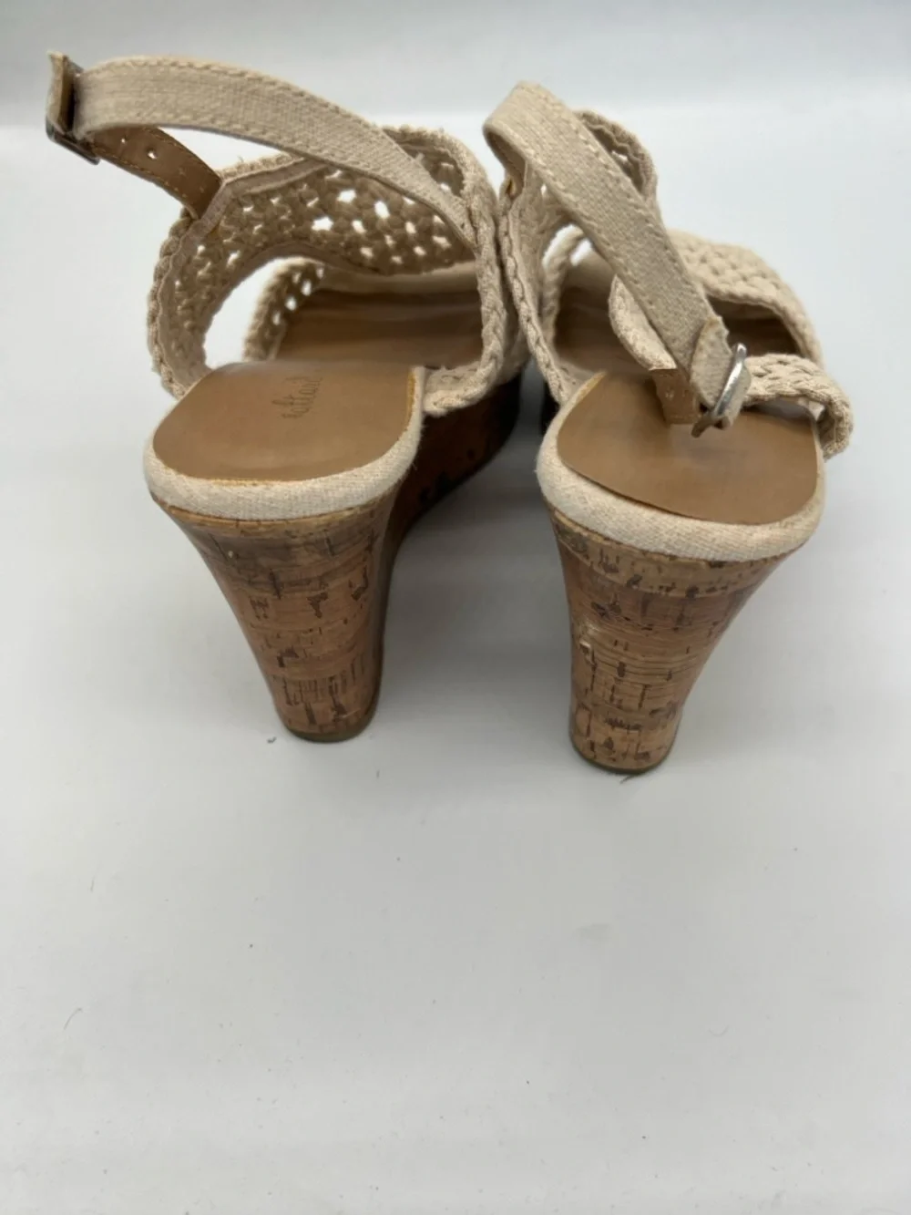 Woven Altar’d State women’s Slingback Wedge Sandals in Cream